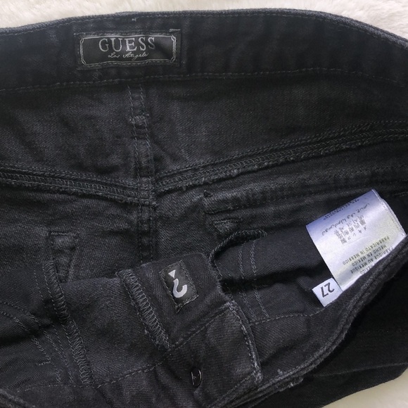 GUESS Black Denim Shorts Size 27 - Picture 3 of 5